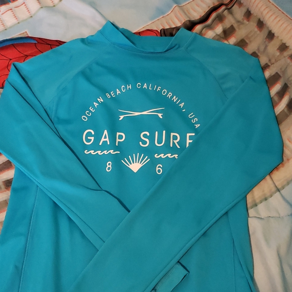 Gap teal swim shirt long sleeve